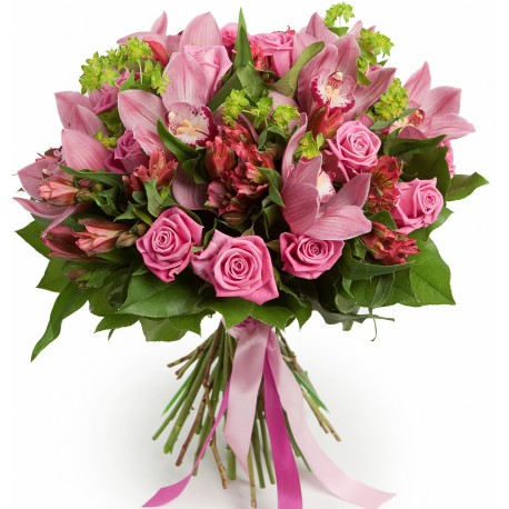 Заказать букет из розовых орхидей и роз с доставкой в Ялту